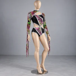 Colorful Animal Print Dance Costume | Neon Performance Outfit